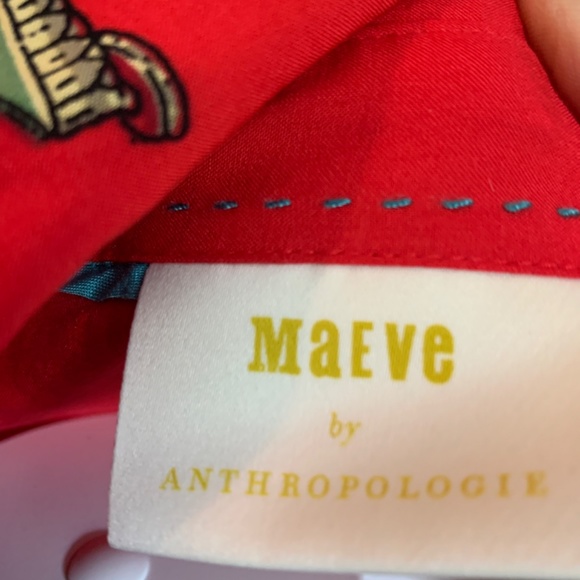 Anthropologie Maeve Times up! Rayon blouse. Worn once - Picture 3 of 5